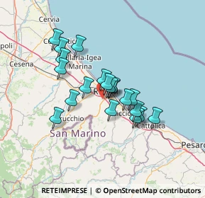 Mappa Via del Daino, 47923 Rimini RN, Italia (10.5575)