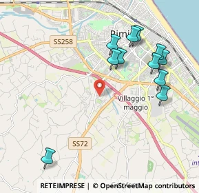 Mappa Via del Cervo, 47923 Rimini RN, Italia (2.22273)