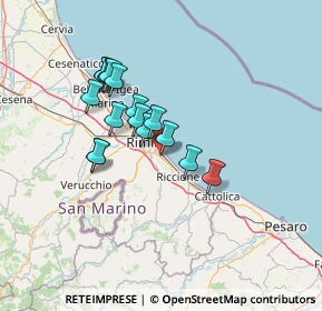 Mappa Via Pietro Giordani, 47924 Rimini RN, Italia (11.22)