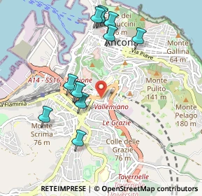 Mappa Via Paolo Bentivoglio, 60125 Ancona AN, Italia (1.03667)