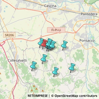 Mappa SP 12 delle Colline per Livorno, 56040 Crespina Lorenzana PI (2.195)