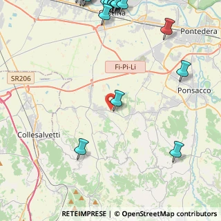 Mappa SP 12 delle Colline per Livorno, 56040 Crespina Lorenzana PI (7.2125)