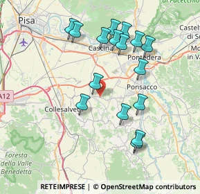 Mappa SP 12 delle Colline per Livorno, 56040 Crespina Lorenzana PI (7.75)