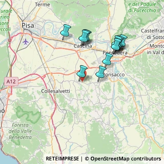 Mappa SP 12 delle Colline per Livorno, 56040 Crespina Lorenzana PI (7.69308)