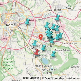 Mappa Via Vigne dello Spinoretico, 00044 Frascati RM, Italia (6.25167)