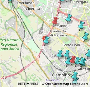 Mappa Circonvallazione Orientale, 00178 Roma RM, Italia (3.30889)