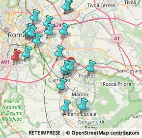 Mappa Via dell'Acqua Acetosa, 00044 Frascati RM, Italia (8.922)