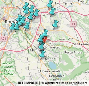 Mappa Via dell'Acqua Acetosa, 00044 Frascati RM, Italia (8.91)