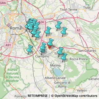 Mappa Via dell'Acqua Acetosa, 00044 Frascati RM, Italia (7.4685)