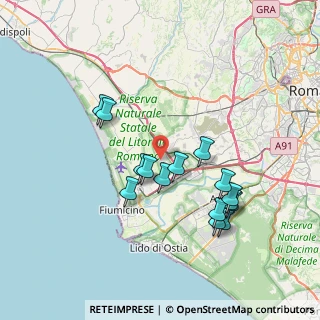 Mappa Via della Corona Boreale, 00054 Fiumicino RM, Italia (7.424)