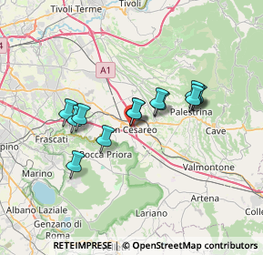 Mappa Via Giulio Giordani, 00030 San Cesareo RM, Italia (5.81077)