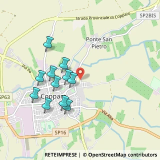 Mappa Via Gioacchino Rossini, 44034 Copparo FE, Italia (0.91455)