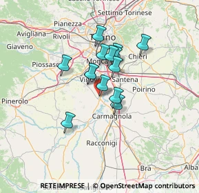Mappa Via Tetti Gianassi, 10041 Carignano TO, Italia (9.54786)