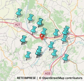Mappa Strada Serra, 14016 Tigliole AT, Italia (7.05211)