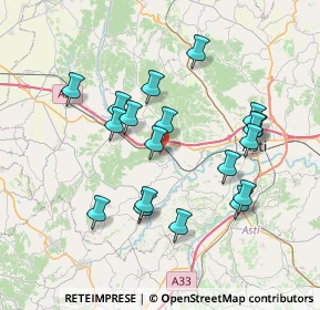 Mappa Strada Serra, 14016 Tigliole AT, Italia (7.06789)