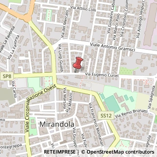 Mappa Via Eugenio Curiel,  11, 41037 Mirandola, Modena (Emilia Romagna)