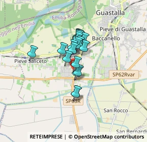 Mappa Via Donatori di Sangue, 42044 Gualtieri RE, Italia (1.0985)