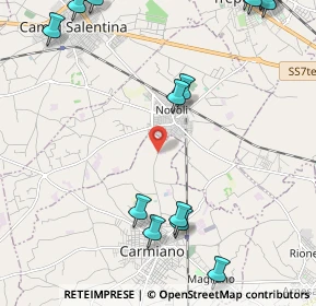 Mappa Via S. Paolo, 73041 Carmiano LE, Italia (3.6855)