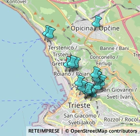 Mappa Via Giuseppe Giusti, 34135 Trieste TS, Italia (1.538)