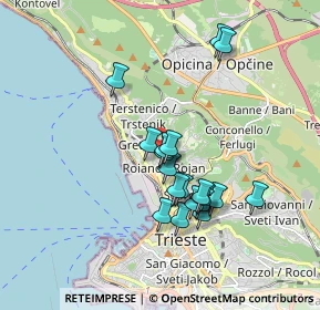 Mappa Via Giuseppe Giusti, 34135 Trieste TS, Italia (1.54211)