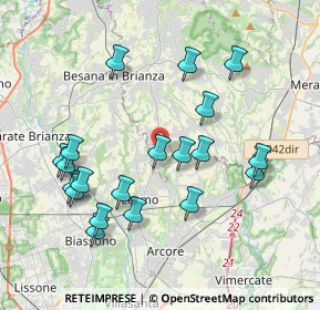 Mappa Via S. Giovanni Bosco, 23880 Casatenovo LC, Italia (3.9625)