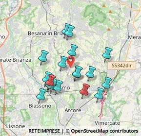 Mappa Via San Giovanni Bosco, 23880 Casatenovo LC, Italia (3.16778)