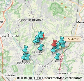 Mappa Via San Giovanni Bosco, 23880 Casatenovo LC, Italia (3.03357)