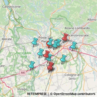 Mappa Via Enrico Frizzoni, 24048 Treviolo BG, Italia (5.78929)
