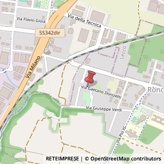 Mappa Via Gaetano Donizetti, 11, 20885 Ronco Briantino MB, Italia,  Ronco Briantino, Milano (Lombardia)
