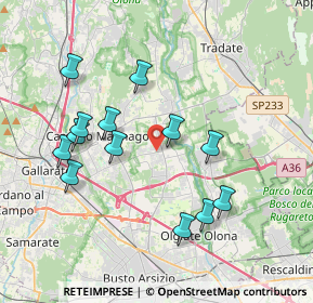 Mappa SP 22, 21054 Fagnano Olona VA (3.74)