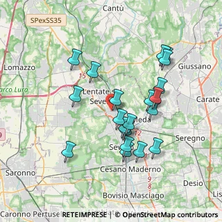 Mappa Via Vittorio Veneto, 20823 Lentate sul Seveso MB, Italia (3.4635)