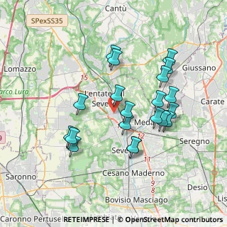 Mappa Via Vittorio Veneto, 20030 Lentate sul Seveso MB, Italia (3.4775)
