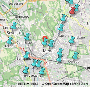 Mappa Via Fornaci, 20821 Meda MB, Italia (2.463)