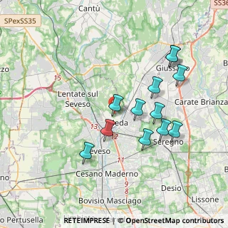 Mappa Via Fornaci, 20821 Meda MB, Italia (3.5725)