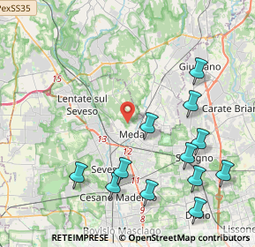 Mappa Via Fornaci, 20821 Meda MB, Italia (4.805)