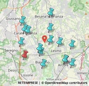 Mappa 20050 Triuggio MB, Italia (3.8425)