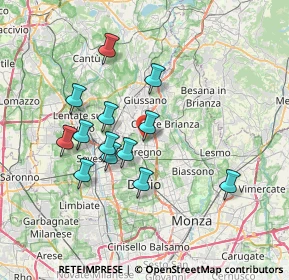 Mappa Via M. Gandhi, 20831 Seregno MB, Italia (6.45385)