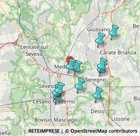 Mappa Via Enrico Cialdini, 20821 Meda MB, Italia (3.38182)