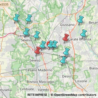 Mappa Via Enrico Cialdini, 20821 Meda MB, Italia (3.68154)