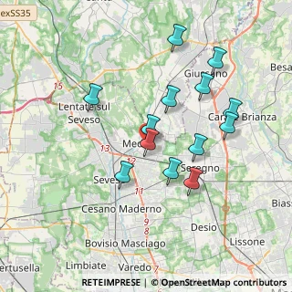 Mappa Via Raffaello Sanzio, 20821 Meda MB, Italia (3.39846)