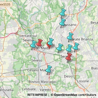 Mappa Via Raffaello Sanzio, 20821 Meda MB, Italia (3.33545)