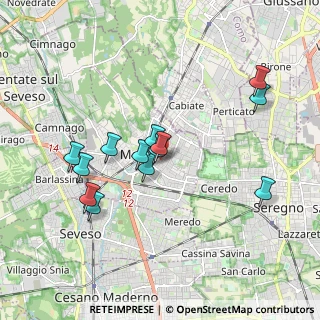 Mappa Via Raffaello Sanzio, 20821 Meda MB, Italia (1.70692)