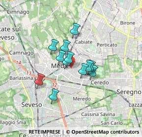 Mappa Via Raffaello Sanzio, 20821 Meda MB, Italia (1.11167)