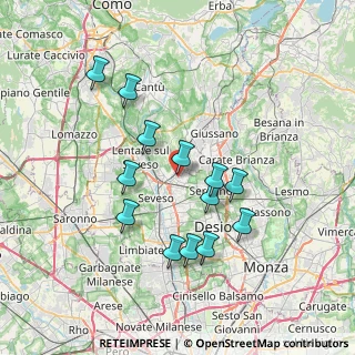 Mappa Via Raffaello Sanzio, 20821 Meda MB, Italia (6.68077)