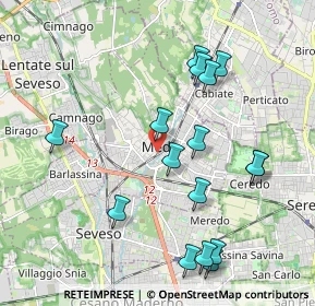 Mappa Via Garibaldi, 20821 Seregno MB, Italia (2.11375)