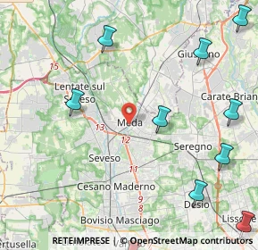 Mappa Viale Francia, 20821 Meda MB, Italia (6.25636)