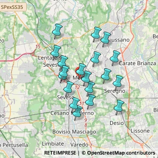Mappa Viale Francia, 20821 Meda MB, Italia (3.09421)