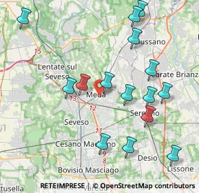 Mappa 20821 Meda MB, Italia (4.378)