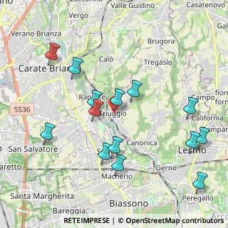 Mappa Via XI Febbraio, 20844 Triuggio MB, Italia (2.15714)