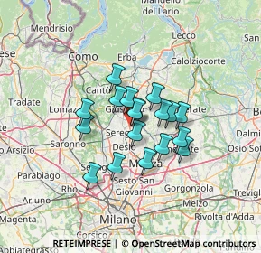 Mappa Via della Valle, 20841 Carate Brianza MB, Italia (8.97444)